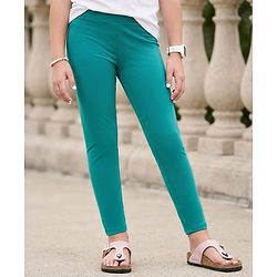 Pine Kids Cotton Lycra Knit Full Length Solid Color Legging - Spring Bouquet