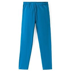 Pine Kids Cotton Lycra Knit Full Length Solid Color Legging - Blue Depth