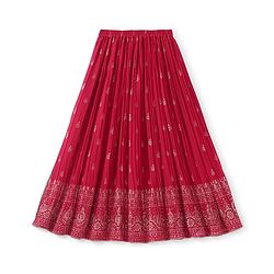 Pine Kids Half Sleeves Floral Embroidered Choli Lehenga Set With Dupatta- Pink