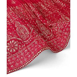Pine Kids Half Sleeves Floral Embroidered Choli Lehenga Set With Dupatta- Pink