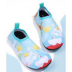 Pine Kids Bunny Printed Slip On Water Shoes - Blue