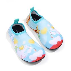 Pine Kids Bunny Printed Slip On Water Shoes - Blue