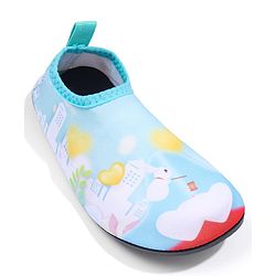 Pine Kids Bunny Printed Slip On Water Shoes - Blue
