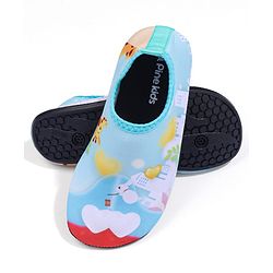 Pine Kids Bunny Printed Slip On Water Shoes - Blue
