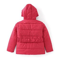 Pine Kids Full Sleeves Medium Winter Full Sleeves Jacket with Belt - Red