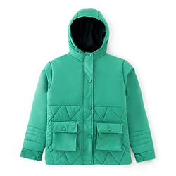 Pine Kids Full Sleeves Front Pocket Medium Winter Jacket - Green