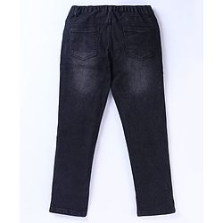 Pine Kids Cotton Rich Full Length Stretchable Denim with Adjustable waist band - Black