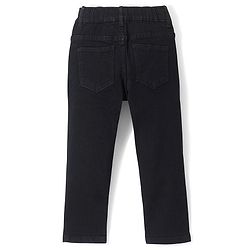 Pine Kids Cotton Rich Full Length Stretchable Denim with Adjustable waist band - Black