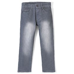 Pine Kids Denim Woven Full Length Washed Jeans - Grey