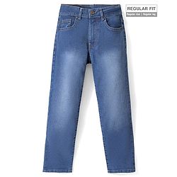 Pine Kids Cotton Rich Full Length Stretchable Denim - Mid Blue