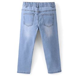 Pine Kids Cotton Rich Full Length Stretchable Denim with Adjustable waist band - Ice Blue