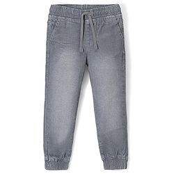 Pine Kids Cotton Rich Stretchable full length denim Joggers - Grey