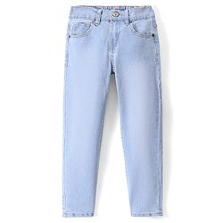 Pine Kids Ankle Length Back Elasticated Waist Jeans - Ice Blue