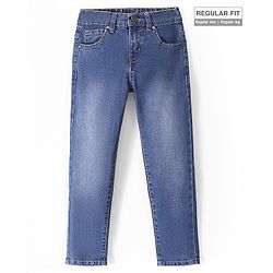 Pine Kids Ankle Length Adjustable Elasticated Waist Jeans - Mid Blue