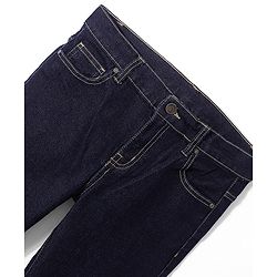 Pine Kid Cotton Elastane Solid Ankle Length Back Elasticated Waist Stretchable Jeans - Dark Blue