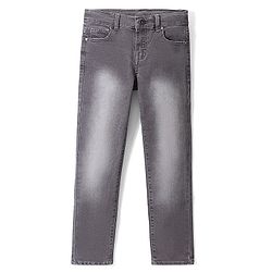 Pine Kids Ankle Length Adjustable Elasticated Waist Stretchable Denim Jeans - Grey