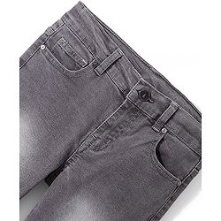 Pine Kids Ankle Length Adjustable Elasticated Waist Stretchable Denim Jeans - Grey