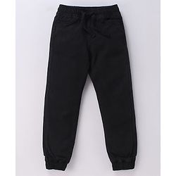 Pine Kids Cotton Rich Stretchable full length denim Joggers - Black