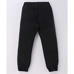 Pine Kids Cotton Rich Stretchable full length denim Joggers - Black
