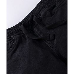 Pine Kids Cotton Rich Stretchable full length denim Joggers - Black