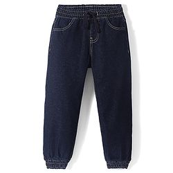 Pine Kids Full Length Jogger Fit Elasticated Waist & Bottom Jeans - Dark Blue