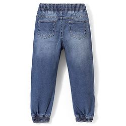Pine Kids Cotton Rich Stretchable full length denim Joggers - Mid Blue