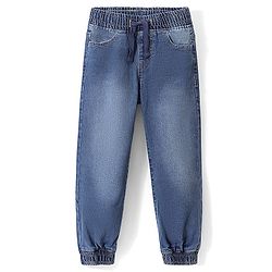 Pine Kids Cotton Rich Stretchable full length denim Joggers - Mid Blue