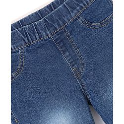 Pine Kids Denim Woven Ankle Length Stretchable Washed Jegging - Blue