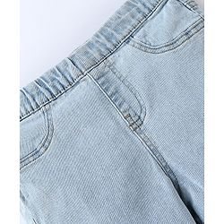 Pine Kids Cotton Stretchable Full Length Denim Jegging with Adjustable Waist Band - Ice Blue