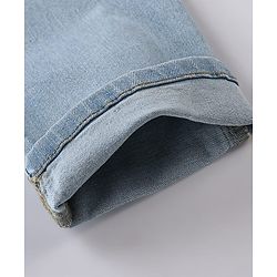 Pine Kids Cotton Stretchable Full Length Denim Jegging with Adjustable Waist Band - Ice Blue