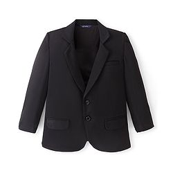 Pine Kids Knitted Stretchable Full Sleeves Blazers - Black