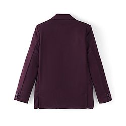 Pine Kids Full Sleeves Knitted Solid Colour Blazer - Wine