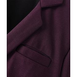 Pine Kids Full Sleeves Knitted Solid Colour Blazer - Wine