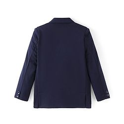 Pine Kids Full Sleeves Knitted Solid Colour Blazer - Navy Blue