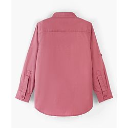 Pine Kids Cotton Woven Full Sleeves Double Flap Pocket Shirt with Inner Tee- Red