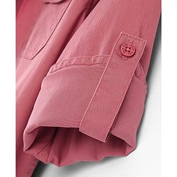 Pine Kids Cotton Woven Full Sleeves Double Flap Pocket Shirt with Inner Tee- Red