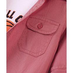 Pine Kids Cotton Woven Full Sleeves Double Flap Pocket Shirt with Inner Tee- Red