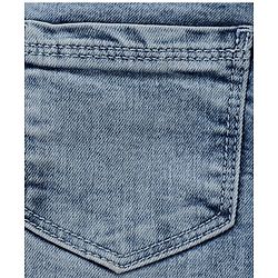 Pine Kids Cotton Elastane Full Length Denim Jeans with Lace Detailing- Light Blue
