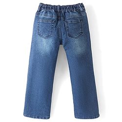 Pine Kids Cotton Elastane Full Length Washed Denim Jeans - Mid Blue