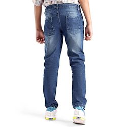 Pine Kids Denim Woven Full Length Washed Jeans - Dark Blue