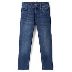 Pine Kids Denim Woven Full Length Washed Jeans - Dark Blue