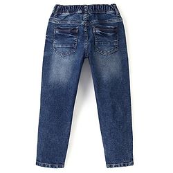 Pine Kids Cotton Elastane Full Length Washed Denim Jeans - Dark Blue