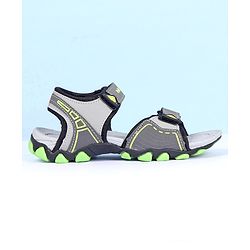 Pine Kids Velcro Closure Sandals with Logo Print - Grey