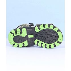 Pine Kids Velcro Closure Sandals with Logo Print - Grey