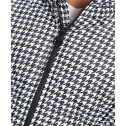 Pine Kids Full Sleeves Checked Print Medium Winter Hooded Jacket - Black & White