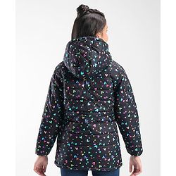 Pine Kids Full Sleeves Hooded All Over Heart Printed Jacket - Multicolor
