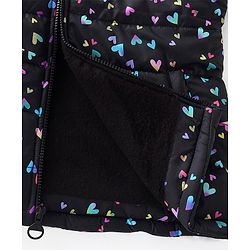 Pine Kids Full Sleeves Hooded All Over Heart Printed Jacket - Multicolor
