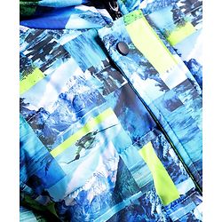 Pine Kids Full Sleeves Abstract Printed Medium Winter Jacket - Multicolor