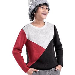 Pine Kids Full Sleeves Color Block Sweater - Multicolor