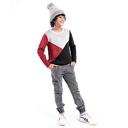 Pine Kids Full Sleeves Color Block Sweater - Multicolor